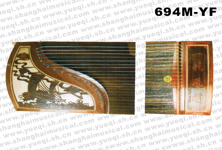 :敦煌牌694M-YF特氏古夷蘇木拉花類21弦古箏(漁舟唱晚-一帆風(fēng)順圖案)
