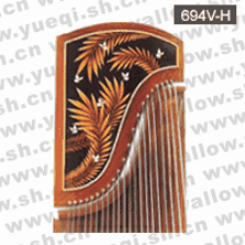 敦煌牌694V-H金箔類21弦緬酸枝古箏(富貴滿堂－花鳥圖案)